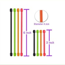 厂家直供直径4.0mm  Twist tie 硅胶扎绳多功能户外捆绑绳3寸6寸