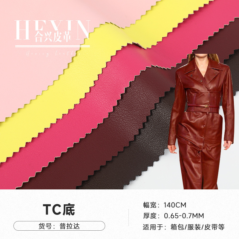 Clothing Leather Tc Bottom Cross-Border Hot Selling Leather Jacket Leather Pants Bag Fabric Ancora Red Wear-Resistant No-Wash Pu Leather Wholesale