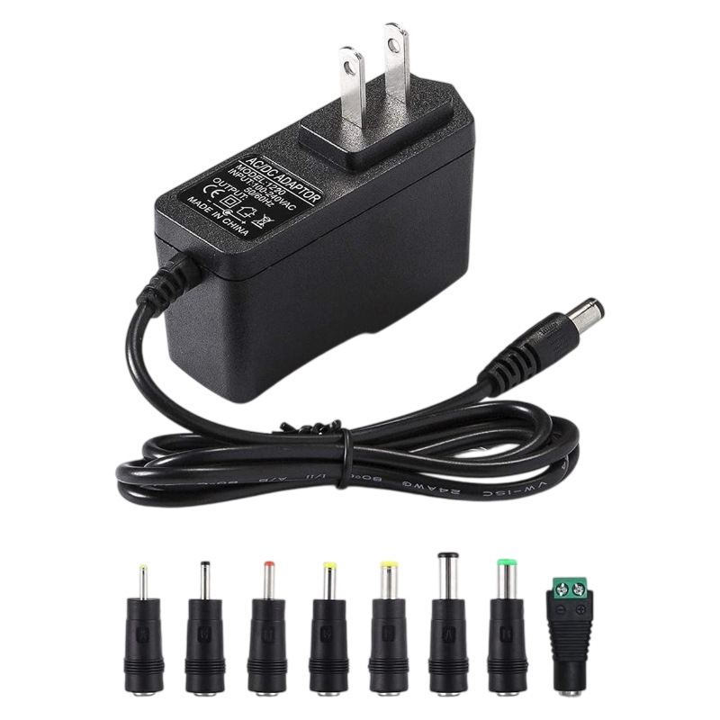 12V 2A DC power adapter with 8 interfaces is suitable for LED lights, cameras, and routers 12V 2A DC power adapter with 8 interfaces is suitable for LED lights, cameras, and routers