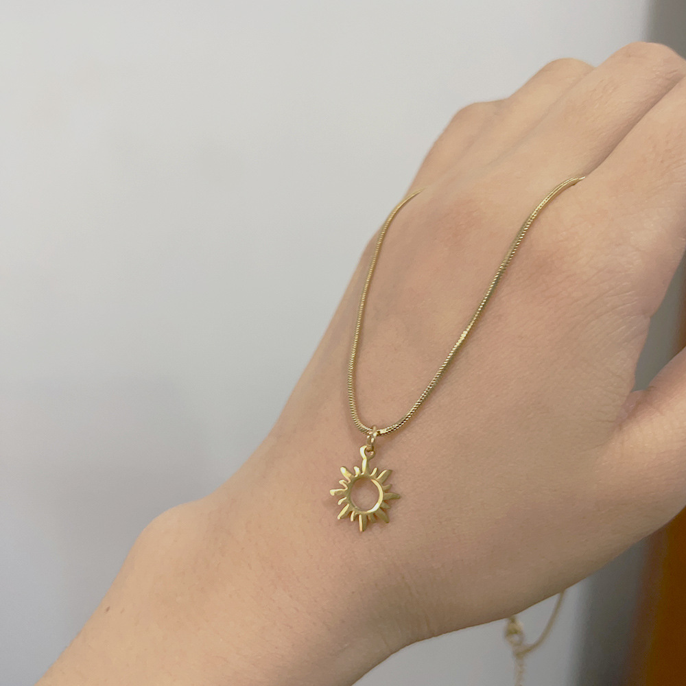 Simple Style Geometric Titanium Steel Plating Pendant Necklace 1 Piece