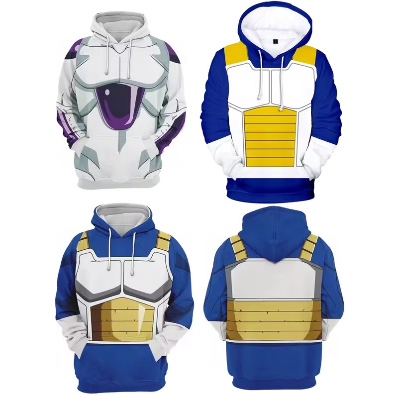 Vegeta IV Cosplay Hoodie 3D Printed Hooded Sweatshirt for Men and Women Casual Streetwear Pullover
