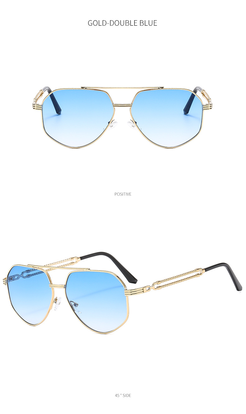 Occhiali da sole poligonali in metallo uomo e donna alla moda_voghion.com