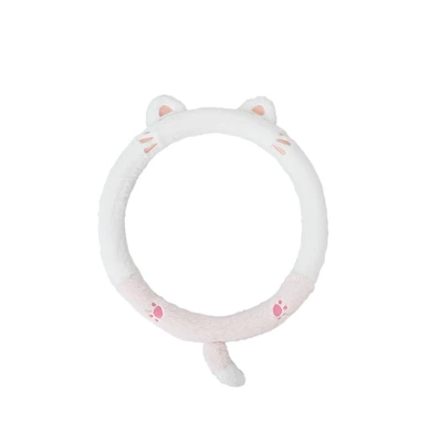 Blue Rain Car Steering Wheel Steering wheel cover - imitation-rabbit-fur-embroidered-cat-steering-wheel-cover-38cm