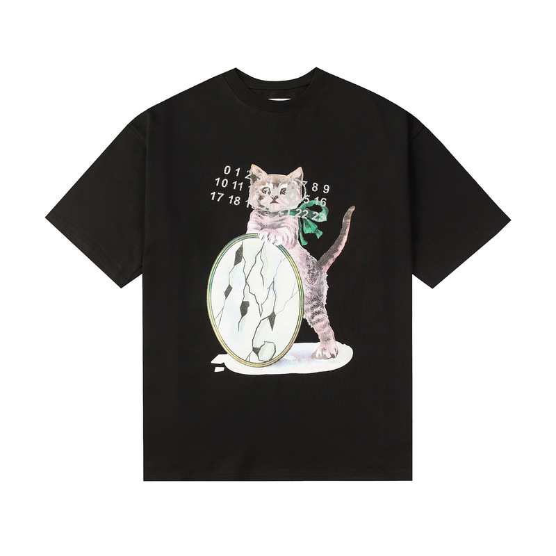 24SS 新デジタルパターンラウンドネックメンズとレディースのトレンディな半袖コットンカジュアル T シャツシリーズ|undefined