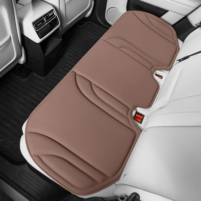Car Seat Cushion, Universal for Four Seasons Pad - chestnut-brown-rear-seat-cushion-anti-fouling-leather-latex-cotton-core-not-tired-after-sitting-for-a-long-time