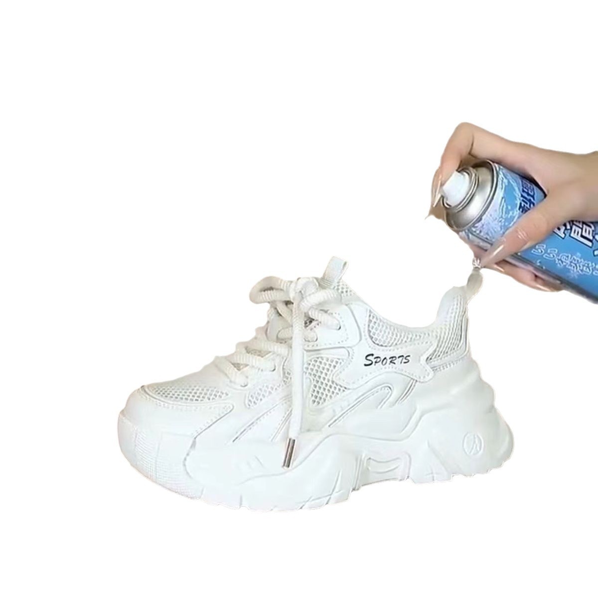 PLOVER zapatos para mujeres 2024 verano nuevo pequeño aumento de suela gruesa malla transpirable suave zapatos deportivos casuales