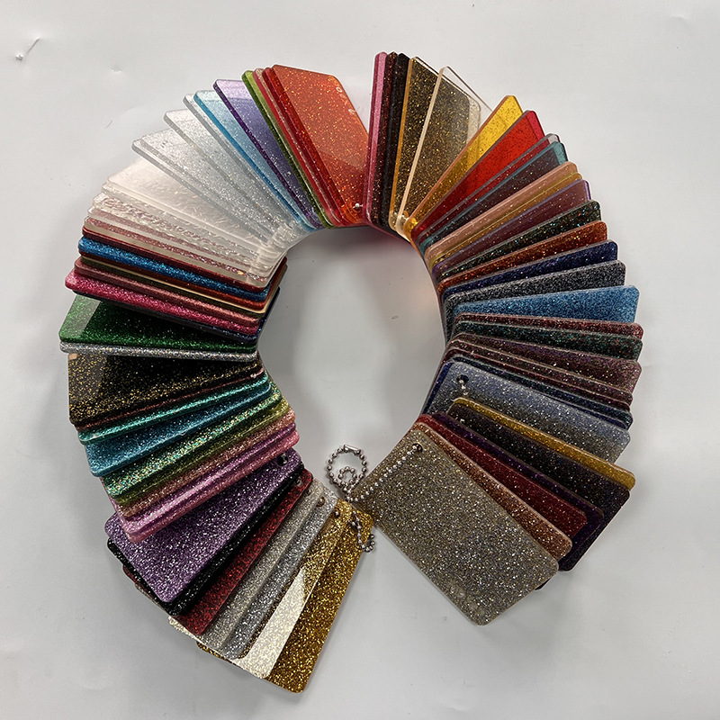 葱粉亚克力板3mm不透明彩色有机玻璃板光面亮粉闪粉亚克力板加工