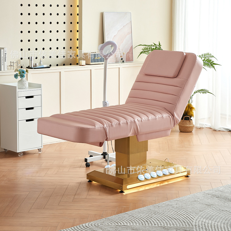 Cama de belleza eléctrica, cama de bordado, cama de examen, cama de belleza de pestañas ajustable, superficie de cama calentada, suave y cómoda, especial para salón de belleza