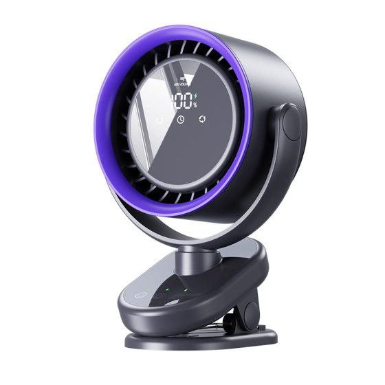 2025 new desktop small fan home smart digital display desktop cycle fan wall mounted usb charging clip fan