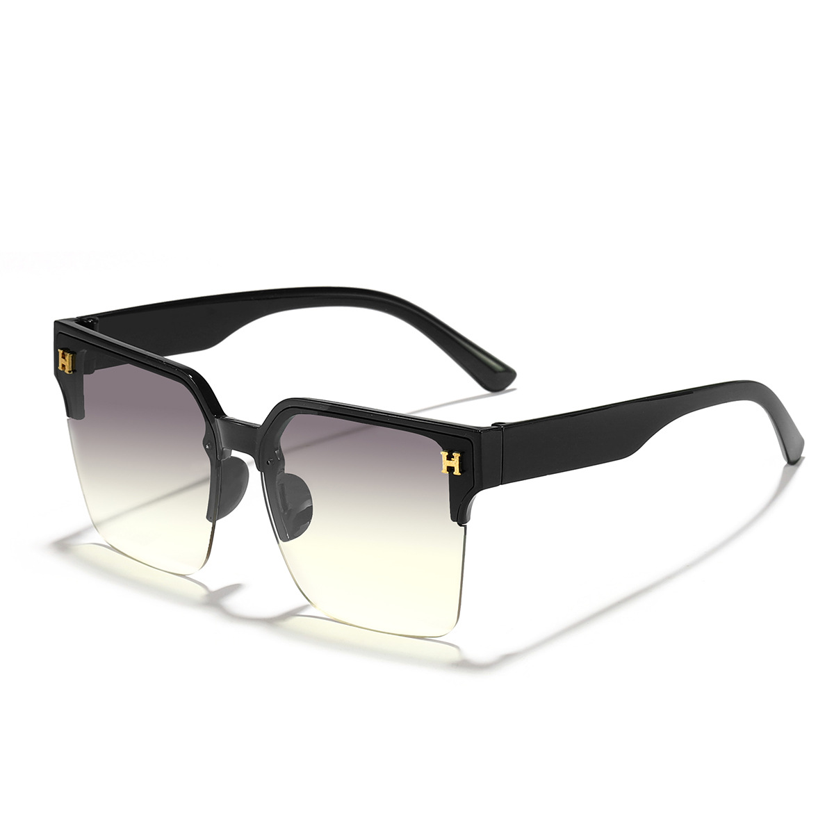 Nuevo estilo coreano H-carta elegante medio marco cara-mirando pequeña moda todo partido al aire libre UV a prueba de gafas de sol