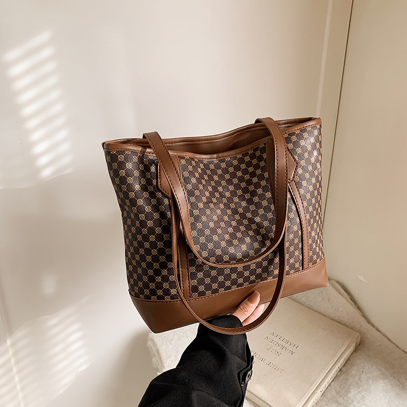 Tide retro bolso de tote 2025 primavera nueva gran capacidad bolso de mamá impresión europea y americana bolso de hombro bolso de mujer