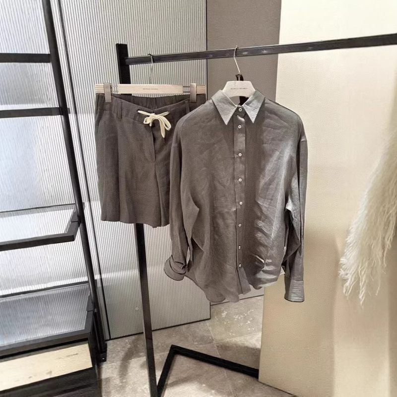 Bc New Style Beaded Chain Linen Shirt and Shorts Set Shenzhen Nanyou Old Money Style Cross-Border Solid Color Linen Shirt and Shorts Bc New Style Beaded Chain Linen Shirt and Shorts Set Shenzhen Nanyou Old Money Style Cross-Border Solid Color Linen Shirt and Shorts
