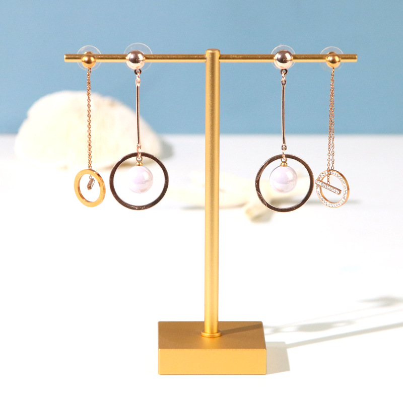 Metal jewelry stand T-shaped earring and stud display prop for accessory store, showcase decoration for jewelry store