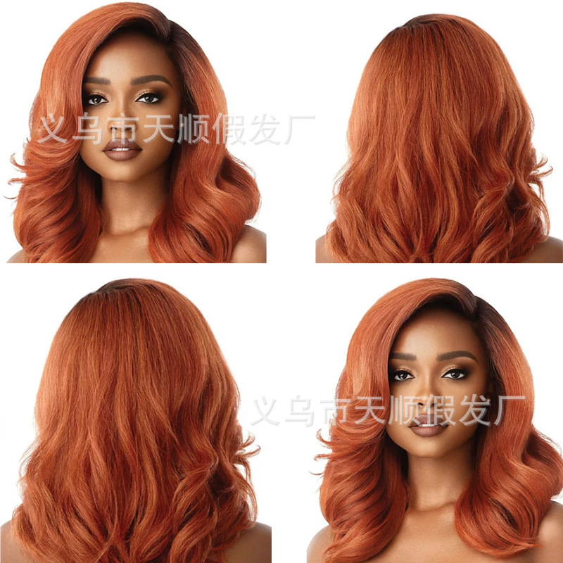 Foreign Trade European and American Wigs for Women, Short Hair, Medium and Long Hair, Full Head Wig, Real Human-Like Synthetic Hair Wig, European and American Style