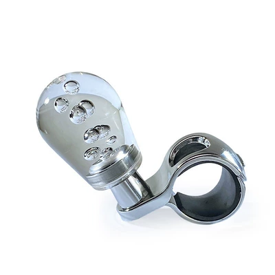 Cross-Border Hot Selling Crystal Acrylic Steering Wheel Power Ball Bearing Type 360 ° Labor-Saving Auxiliary Steering Ball (Steering wheel booster) - white