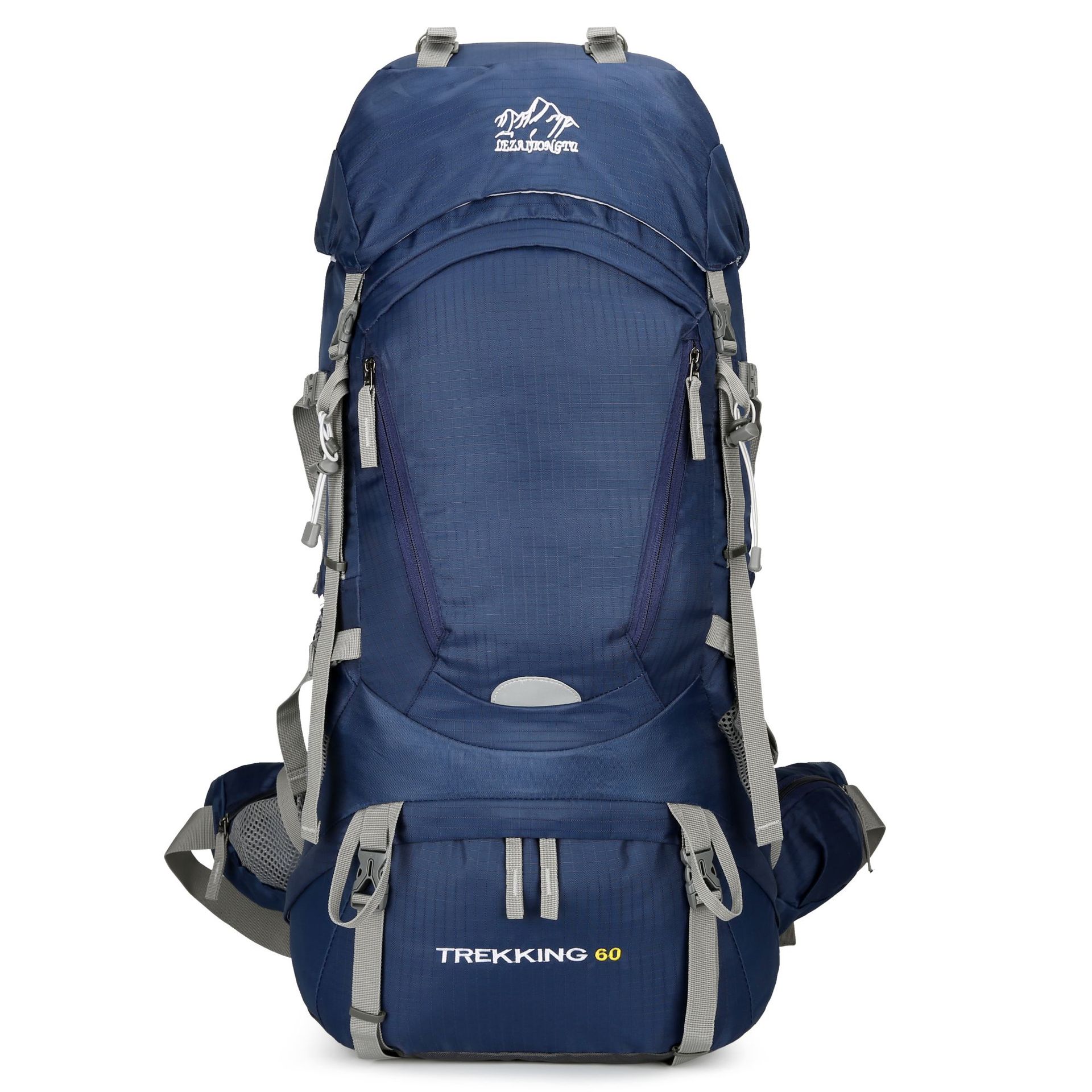 Mochila Profesional de Montañismo 60L de Nylon, Impermeable y Transpirable, para Deportes al Aire Libre