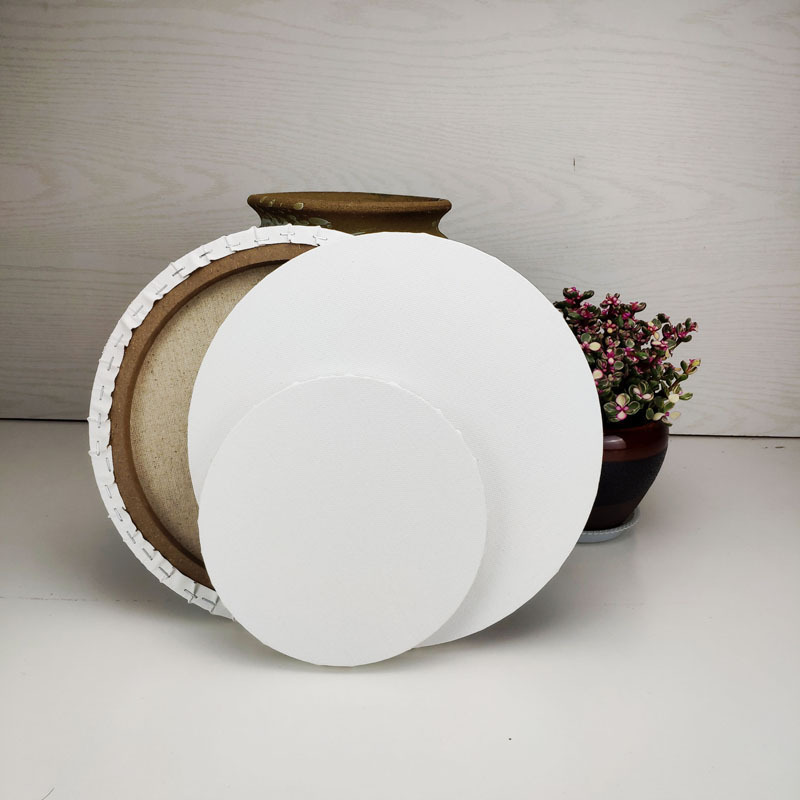 Special-Shaped Round Oil Painting Frame 30 Pure Cotton Linen DIY Hollow Picture Frame Round with Canvas 40cm