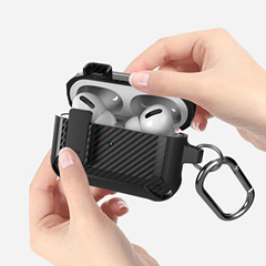 エアポッドプロ2保護カバーを適用します。アップル3世代炭素繊維スイッチのイヤホンカバーairpods3新型転倒防止カバーです。