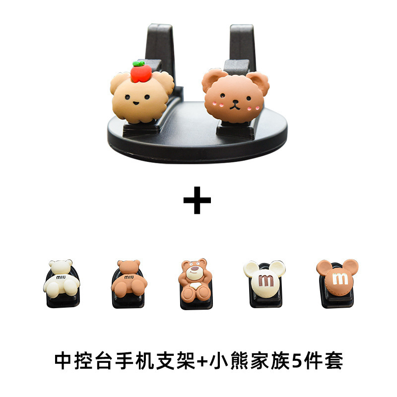 Cute soporte de teléfono móvil montado en automóvil Panel de instrumentos fijo de navegación soporte de soporte de asiento de teléfono móvil para automóvil de niñas