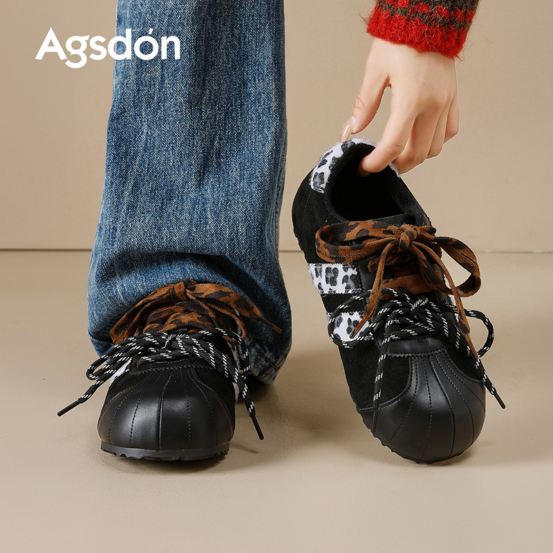 Augu Shiden retro zapatos de entrenamiento de mujeres 2025 nuevo invierno con suela gruesa de lana de moda zapatos deportivos casuales Agan zapatos