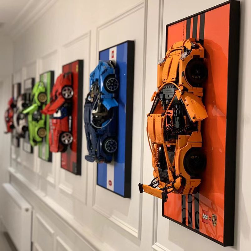 [Directly from the Manufacturer] 3.5cm Thick Carefully Selected Lego Building Blocks Racing Car Wall-Mounted High-Definition Display Photo Frame Entrance