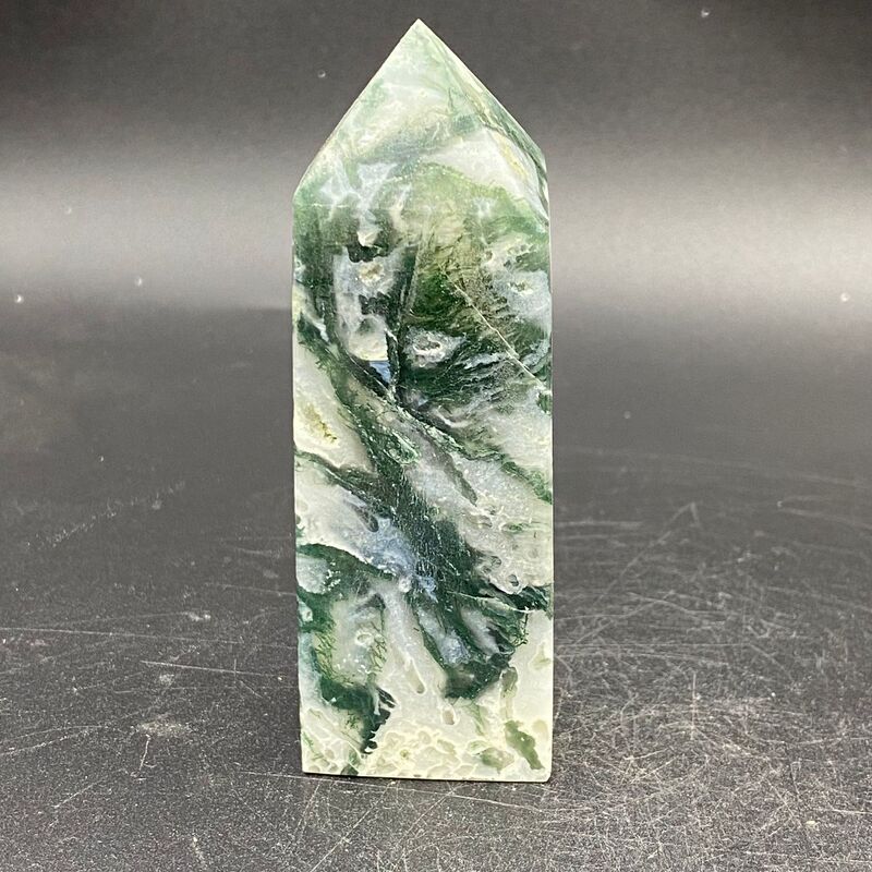 天然水草玛瑙柱子小摆件手工雕刻件桌面摆件手工雕刻件装饰 买一送一 图 11