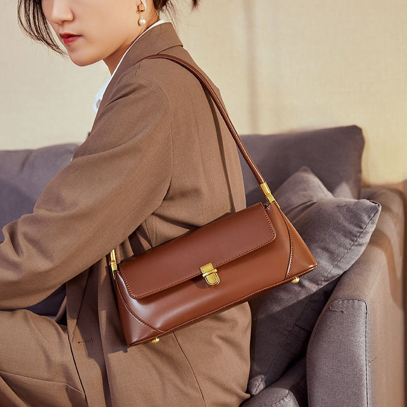 Niche Baguette Bag for Women 2026 New Model Genuine Leather Trendy Underarm Bag Summer French Style Shoulder Bag Genuine Leather Women's Bag