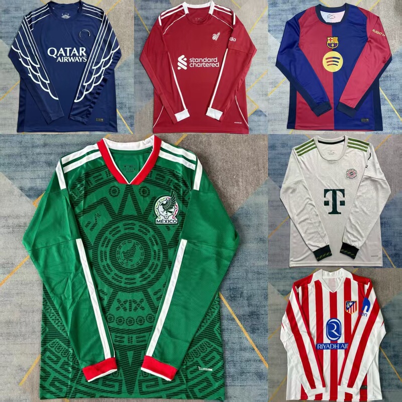 Long-Sleeved 2026 World Cup 2526 Popular Club Long-Sleeved Jerseys France Germany Argentina Arsenal