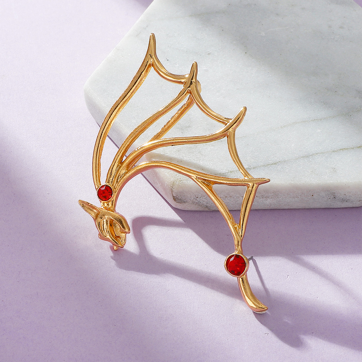 Fashion Dragon Plating Alloy Zircon Clip Earrings display picture 5