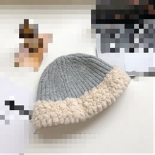 棉花糖加厚毛绒女帽秋冬渔夫帽韩版保暖显脸小盆帽毛线帽子针织帽