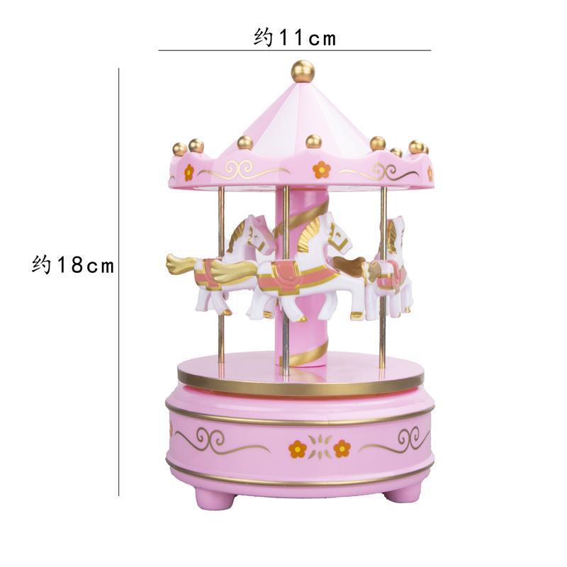Día de los niños regalo de cumpleaños decoración de la torta atmósfera decoración música carrusel ocho caja de música traje romántico