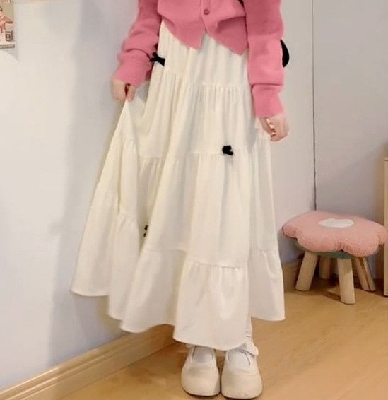 温柔风甜美粉色针织毛衣女2025秋冬新款气质显瘦上衣半身裙两件套|undefined