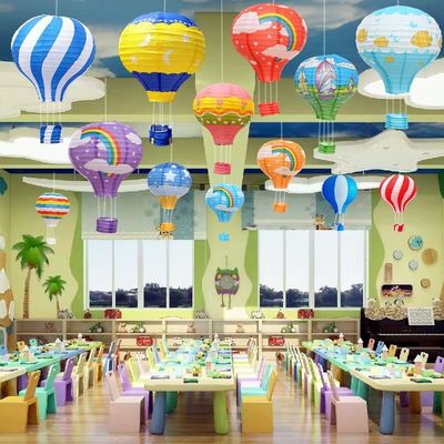Market festival Hot Air Balloon Decorative paper lantern shop store arrangement kindergarten Classroom Corridor Pendants Pendants