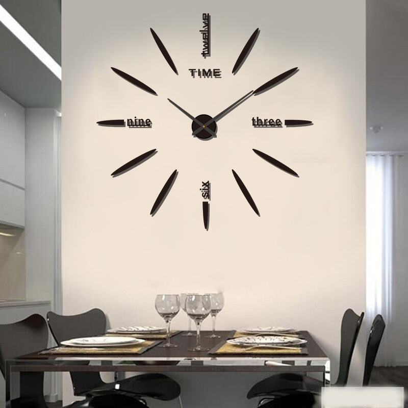 Simple creativo acrílico 3D decorativo etiqueta de la pared DIY Reloj de pared dormitorio sala de estar espejo reloj mudo etiqueta de la pared reloj