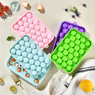 Cross-Border 25-Grids Silicone Ice Ball Mold Ice Tray Tray Small Round Ball Ice Tray Mold Ice Box Ice Cube Trays