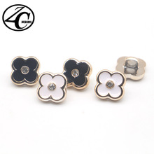 塑料四叶草镶钻纽扣衬衫扣衬衣开衫毛衣装饰纽扣滴胶点油手缝钮扣