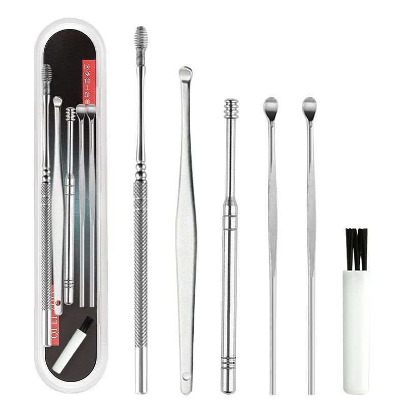 Cavar cucharas portátiles de acero inoxidable para niños 6 regalos 0 fábrica directa 36 piezas de cubierta de cuero de oreja espiral