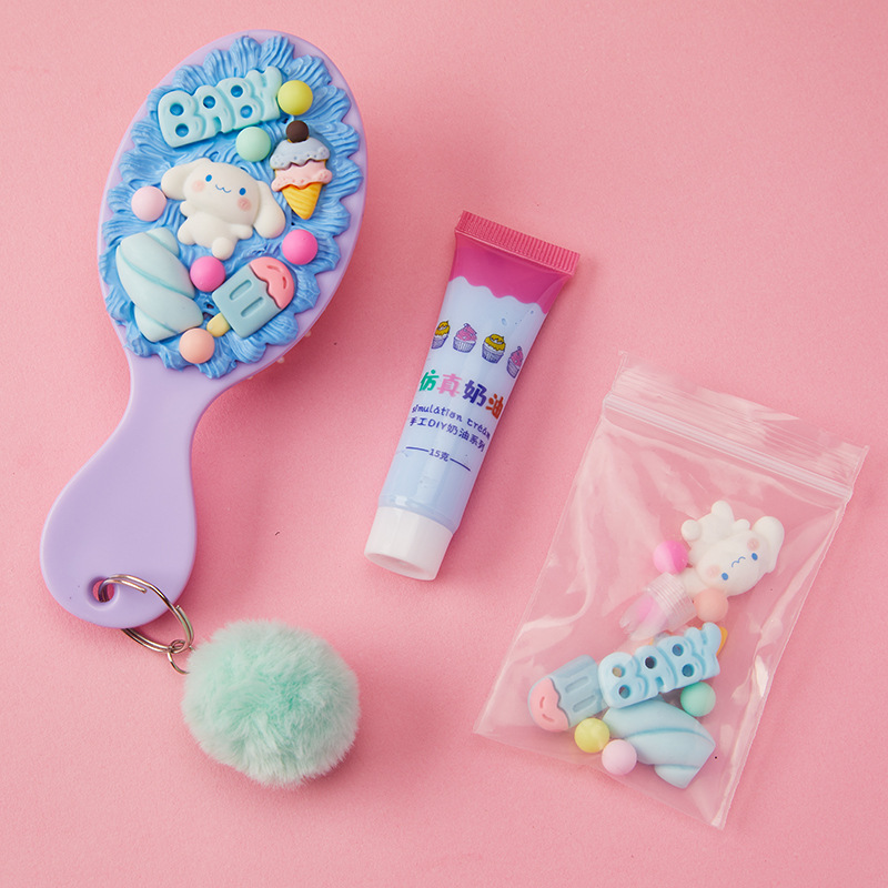 Dibujos Animados DIY crema pegamento masaje cojín de aire peine mini lindo hecho a mano airbag peine regalo para novias