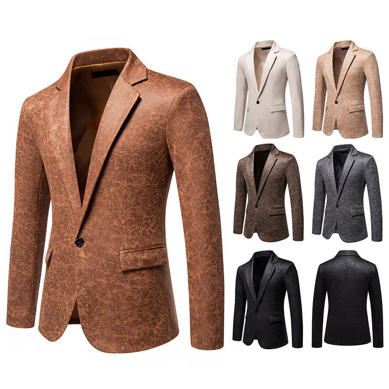 2026 Amazon New Men's Suede Printed Blazer, European Size, Retro Casual Lapel Suit Jacket 2026 Amazon New Men's Suede Printed Blazer, European Size, Retro Casual Lapel Suit Jacket
