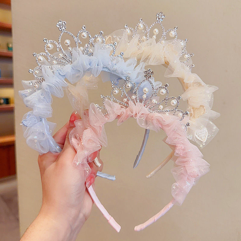 クラウンティアラ子供用ヘアバンドプリンセススーパーフェアリーヘッドバンドベビー誕生日ベールヘッドバンド女の子甘いヘアピンヘアアクセサリー|undefined