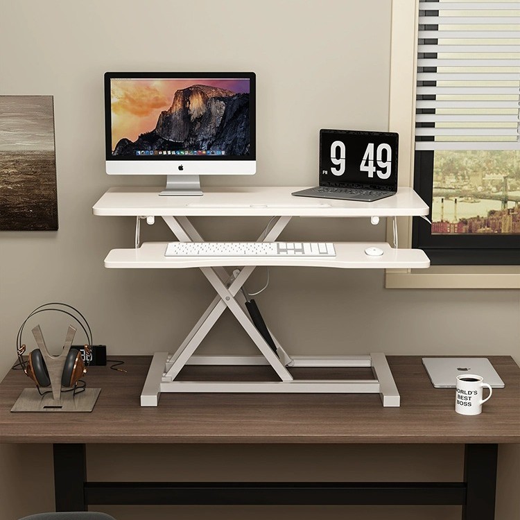 Mesa de trabajo de pie elevable ajustable mesa de computadora monitor de computadora soporte de mesa de trabajo plegable elevación de la mesa