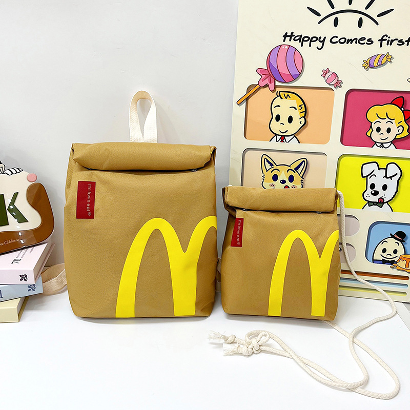 Wholesale McDonald's backpack 2026 new model personalized creative letter print shoulder bag wholesale college student backpack