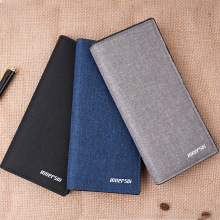 男士长款钱包韩版简约帆布钱夹驾驶证套男款折叠卡夹大容量批发