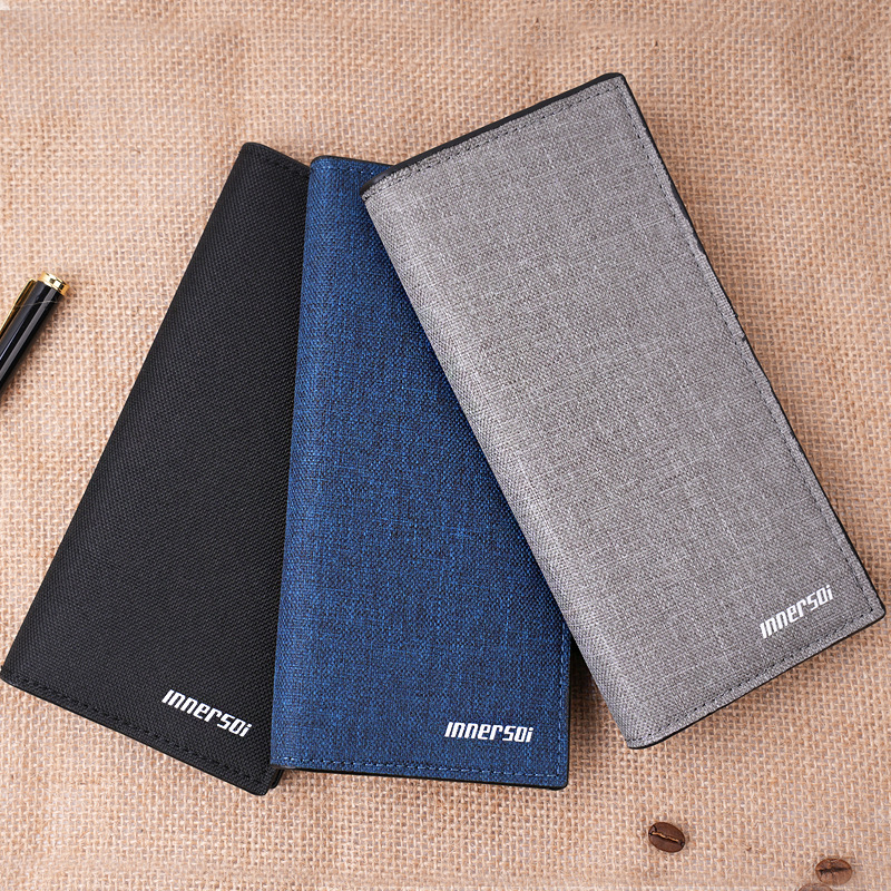 男士长款钱包韩版简约帆布钱夹驾驶证套男款折叠卡夹大容量批发