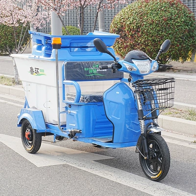 Small three-wheeled electric sanitation and cleaning vehicle, residential property garbage transport dump truck for rural areas (Elektrik zibil maşınları)