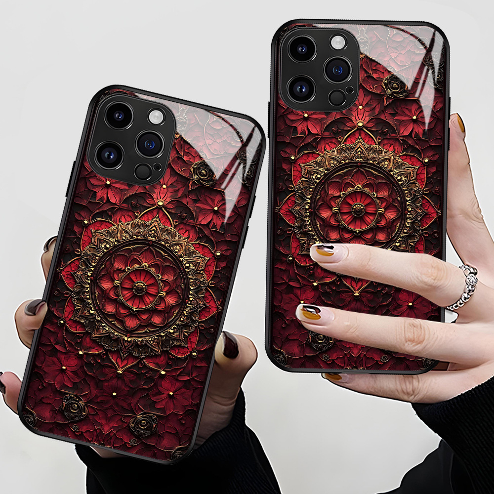 宫廷风复古iphone15ProMax玻璃壳高级17苹果手机保护套小众13pro