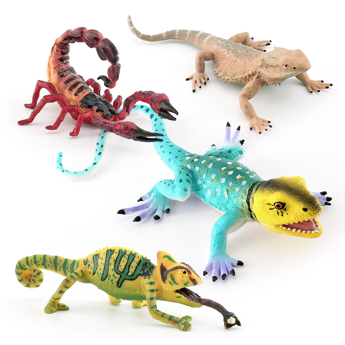 Transfronterizo simulación anfibio reptiles camaleón lagarto escorpión Pino León lagarto decoración modelo adornos estáticos