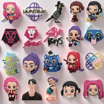 爆款猎魔鞋带女团洞洞鞋鞋花鞋扣PVC软胶鞋DIY花园鞋装饰扣纽扣