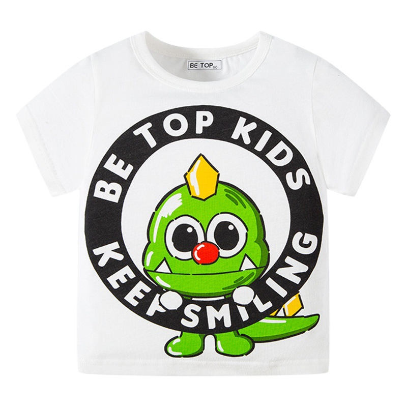 Betop ropa para niños verano nueva camiseta de manga corta para niños dinosaurio de dibujos animados coreano Comercio exterior transfronterizo top de estilo occidental para niños