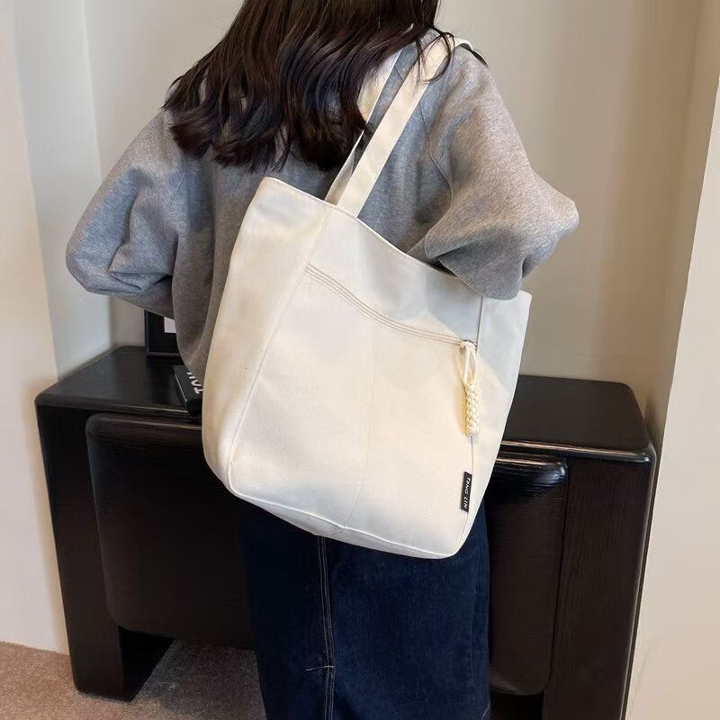 Japanese-style New Waterproof Nylon Casual Cross-border Spring Summer Single Shoulder Canvas Bag Women's Designer Large Capacity Commute Tote Bag
